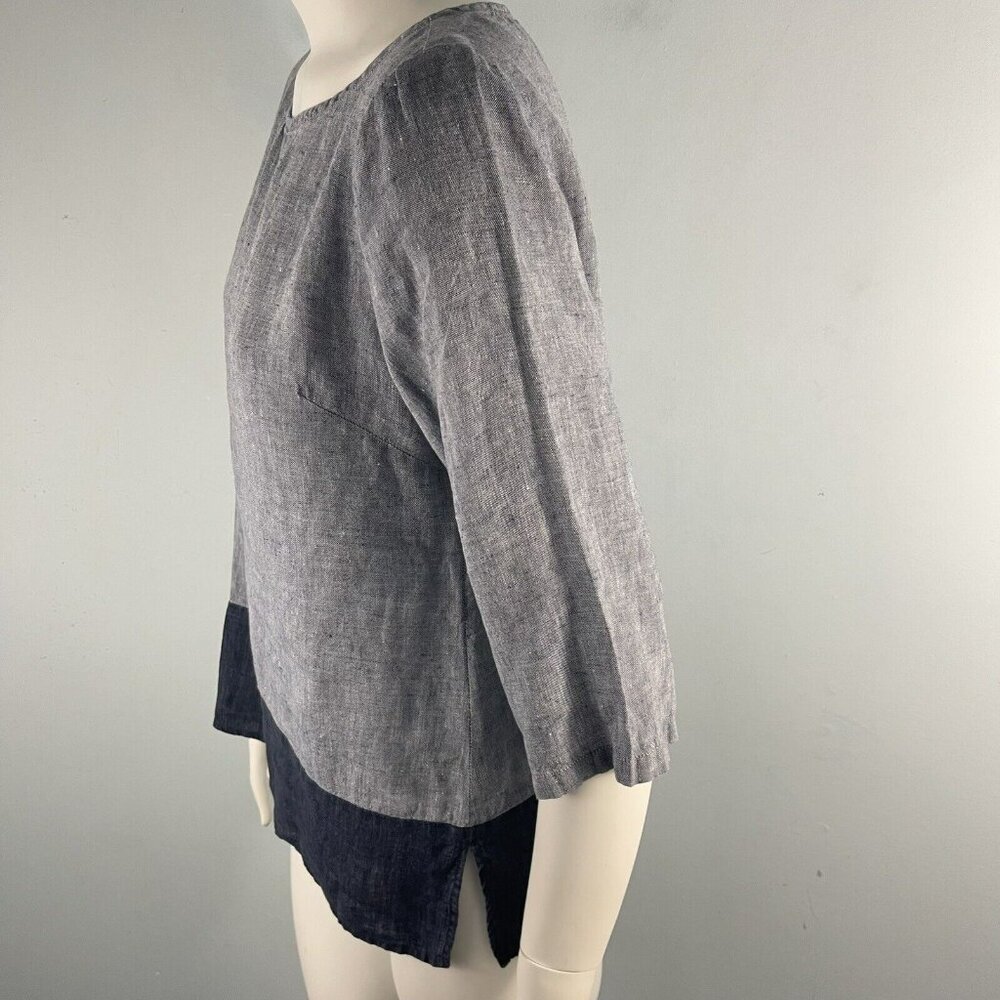 Nuthatch Linen Tunic 3/4 Sleeves Popover Shirt Top Lagenlook Size Small - Picture 10 of 12